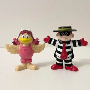 Vintage 90s McDonalds Happy Meal Birdie and Hamburglar 3 Inch Tall Figure Toy